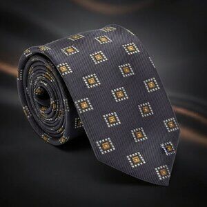 Ermenegildo Zegna Men's Silk Tie Geometric Luxury Designer Necktie Made in Italy